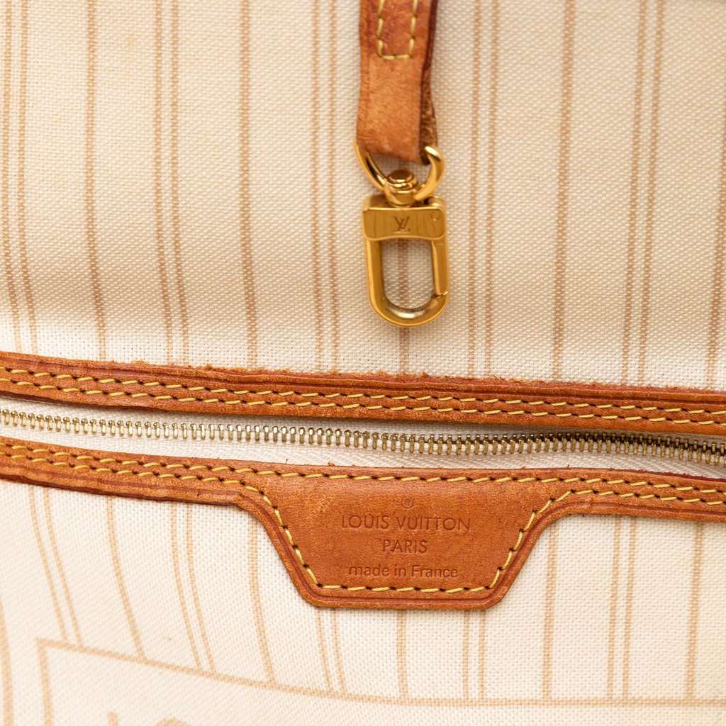 Louis Vuitton Damier Azur Neverfull MM White Very good condition - Box View