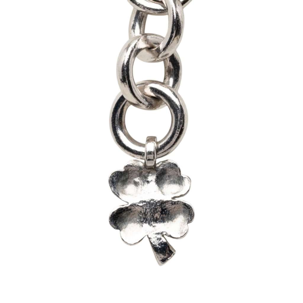 Chanel CC Brass Strass Pendant Necklace Silver Metal Very good - Inside View