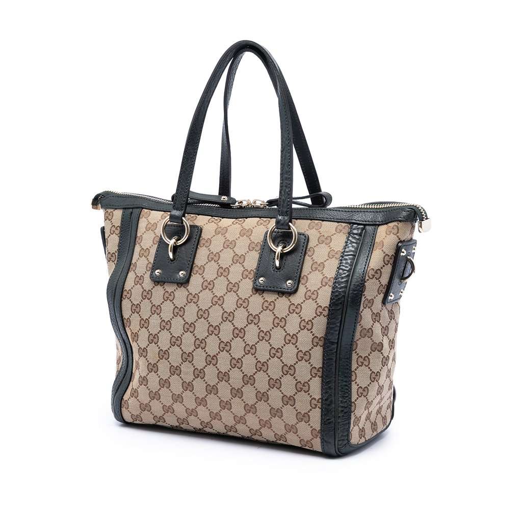 Gucci Medium GG Canvas Charm Satchel Beige Very good condition - Back View