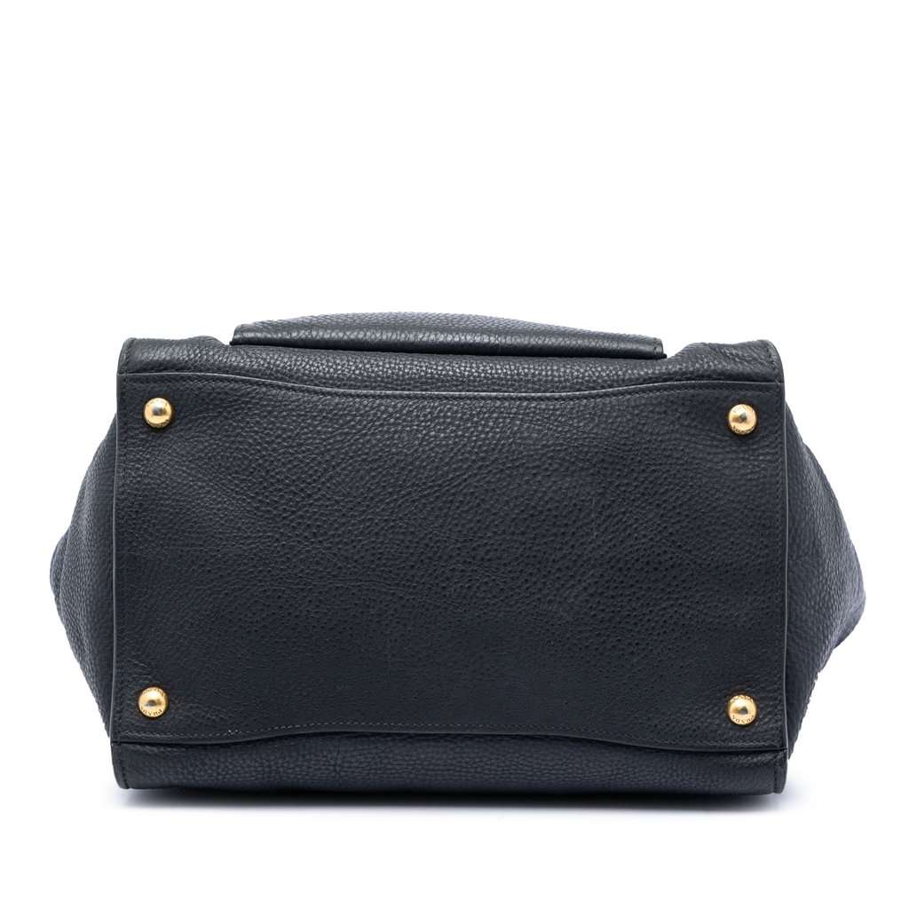 Prada Vitello Daino Front Pocket Open Convertible Tote Black Leather Very good condition - Inside View