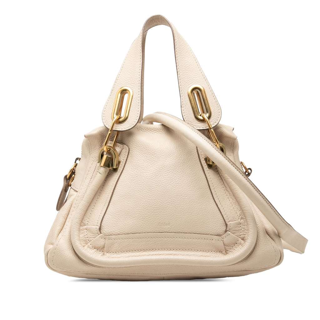 Chloé Small Pebbled Leather Paraty Satchel Brown Leather Very good condition - Front View
