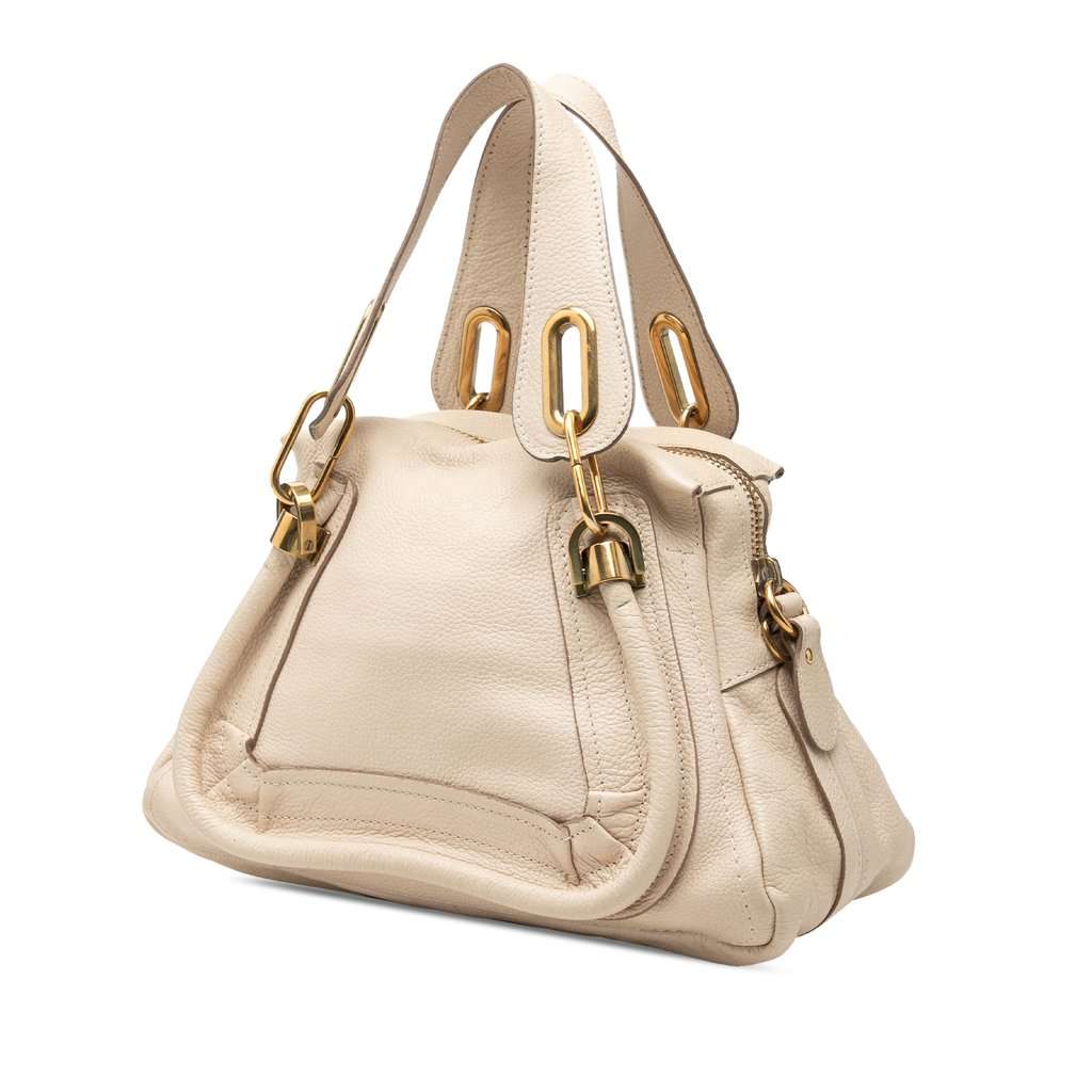 Chloé Small Pebbled Leather Paraty Satchel Brown Leather Very good condition - Back View