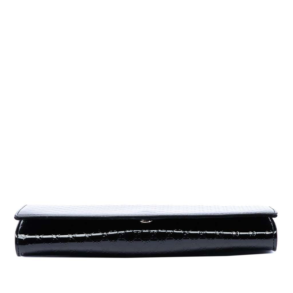 Gucci Microguccissima Patent Broadway Clutch Black Leather Very good condition - Inside View