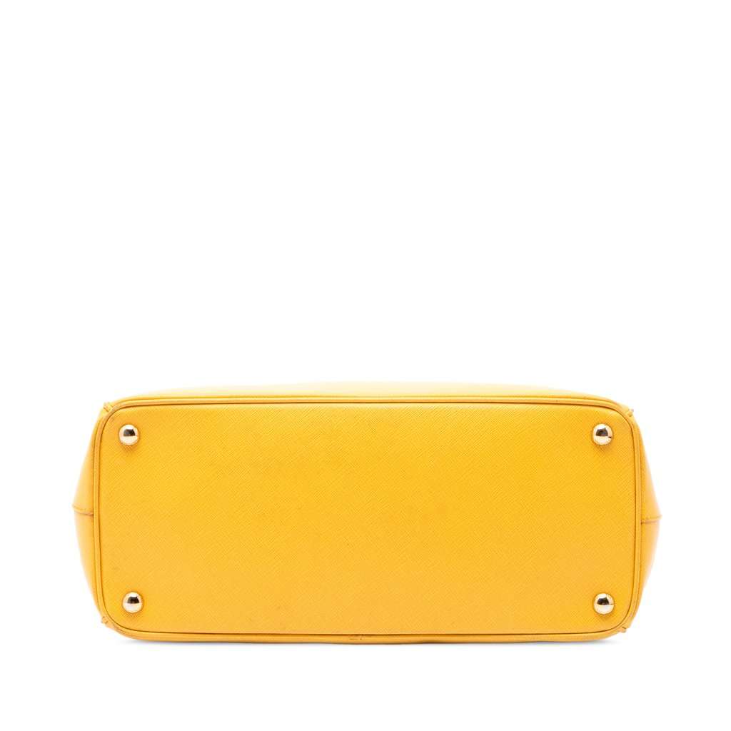 Prada Medium Saffiano Lux Galleria Double Zip Satchel Yellow Leather Very good condition - Inside View