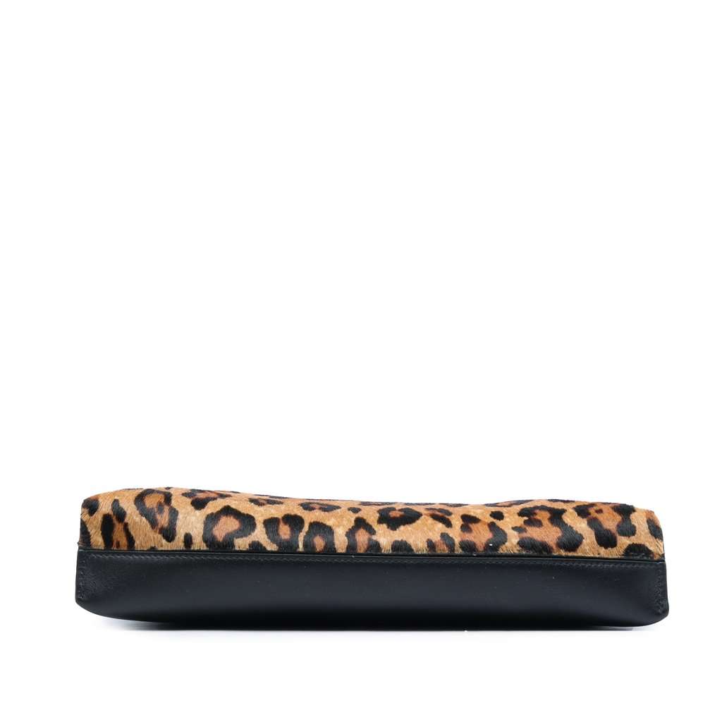 LOEWE Pony Hair Leopard Print and Calfskin Crossbody Brown Very good - Inside View