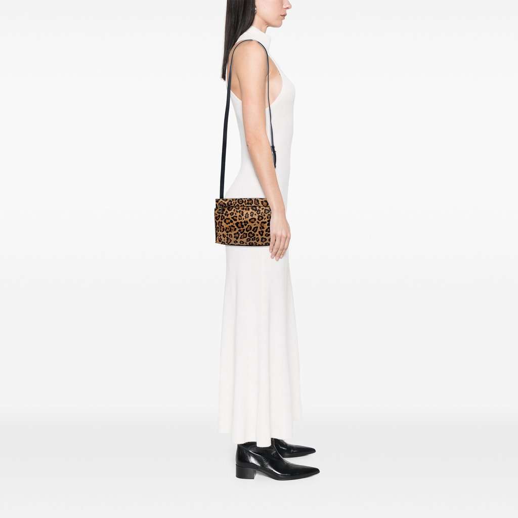 LOEWE Pony Hair Leopard Print and Calfskin Crossbody Brown Very good - Box View