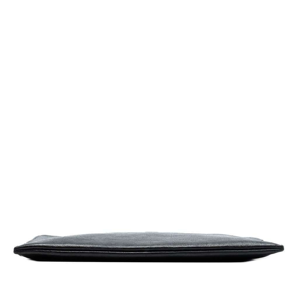Saint Laurent Croc Embossed Leather Monogram Zip Pouch Black Leather Very good - Inside View