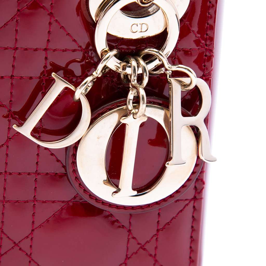 Dior Mini Patent Cannage Lady Dior Red Leather Very good condition - Box View