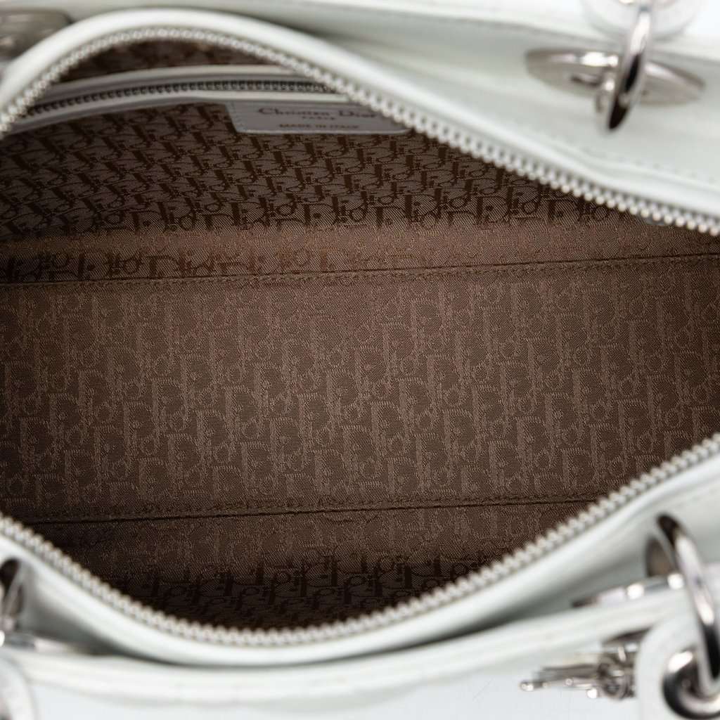 Dior Large Lambskin Cannage Lady Dior White Leather Very good - Model View
