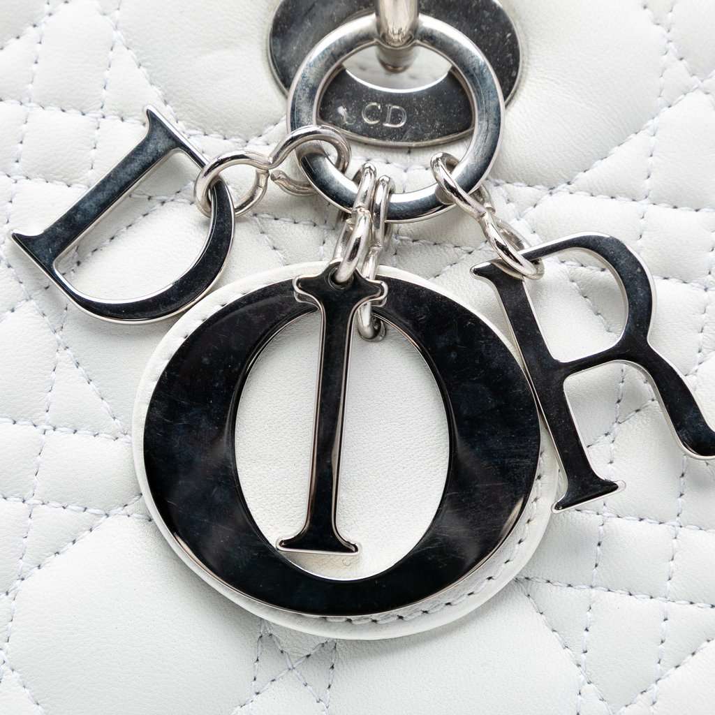 Dior Large Lambskin Cannage Lady Dior White Leather Very good - Box View