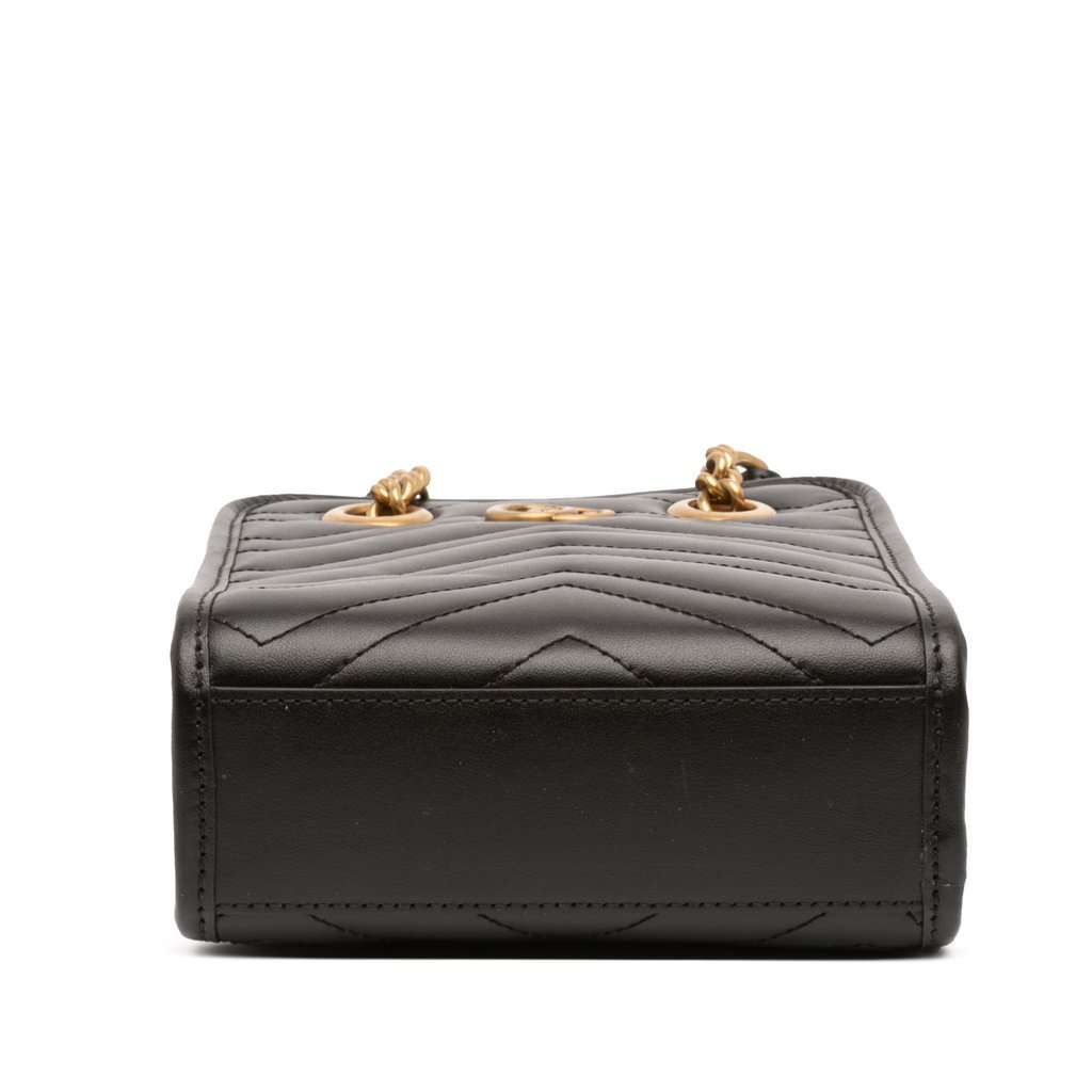 Gucci Mini GG Marmont Matelasse Leather Satchel Black Leather Very good condition - Inside View