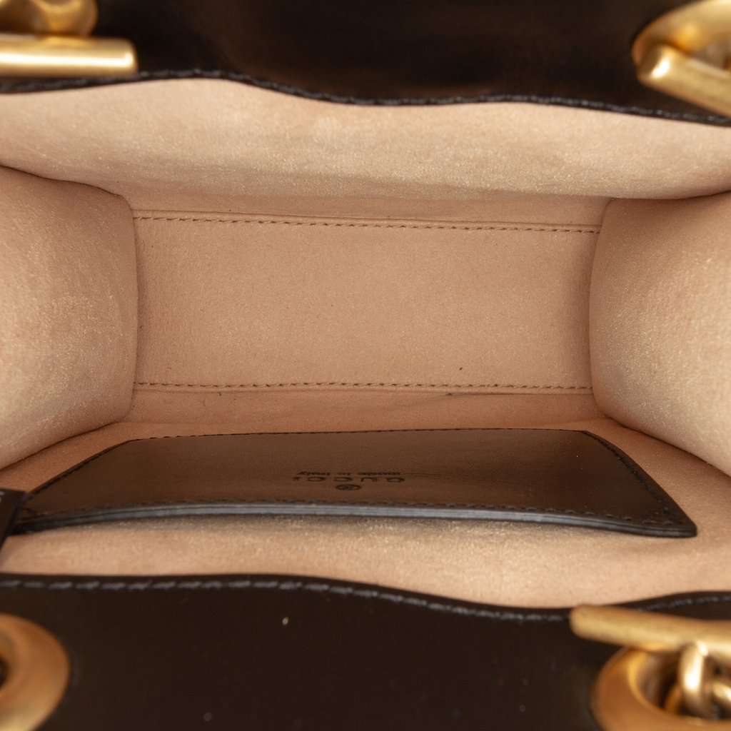 Gucci Mini GG Marmont Matelasse Leather Satchel Black Leather Very good condition - Model View