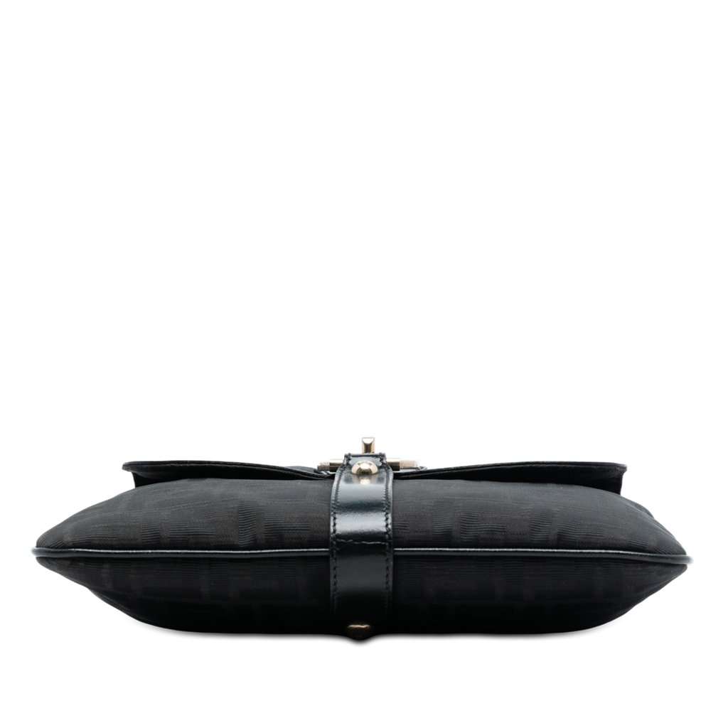 Fendi Zucca Canvas Chef Zip Crossbody Black Very good - Inside View