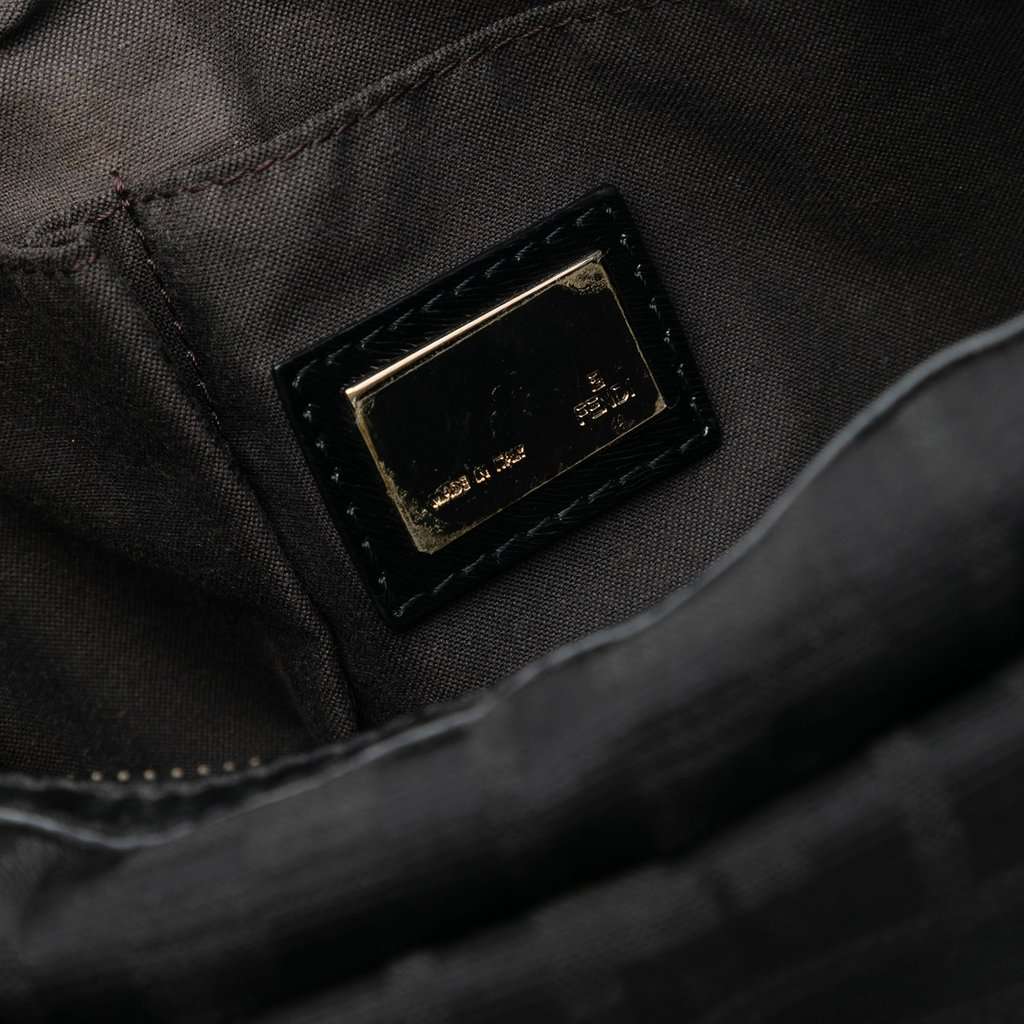 Fendi Zucca Canvas Chef Zip Crossbody Black Very good - Box View