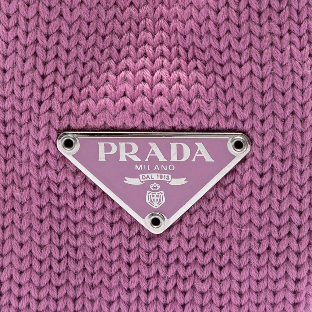 Prada Knitted Wool Tote Pink Very good condition - Box View