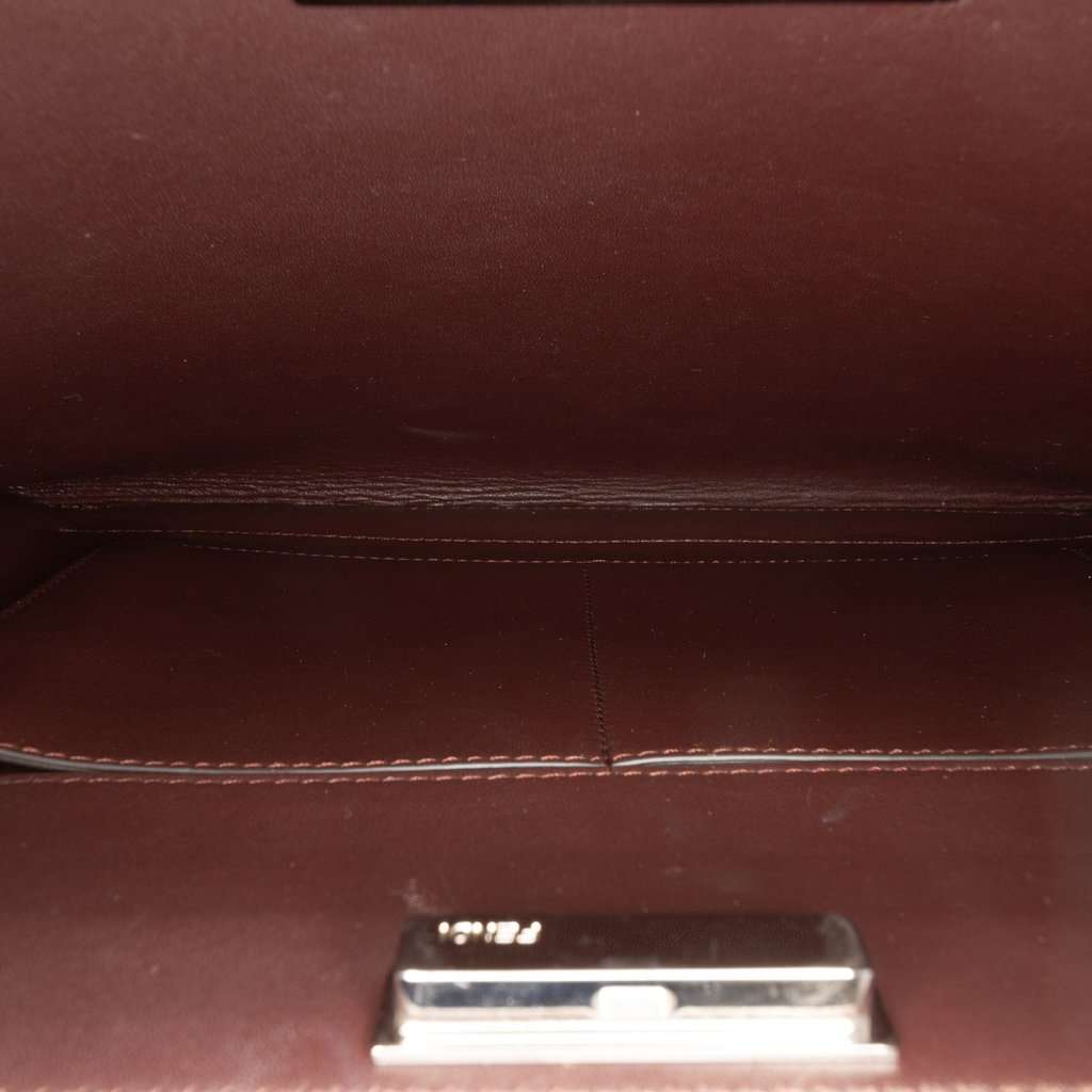 Fendi Leather Peekaboo Clutch Crossbody Red Leather Very good - Box View