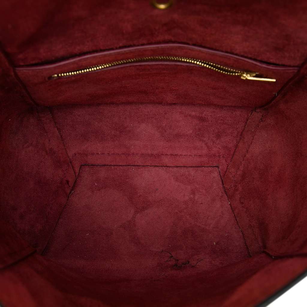 Celine Small Leather Seau Sangle Bucket Bag Red Leather Very good - Model View