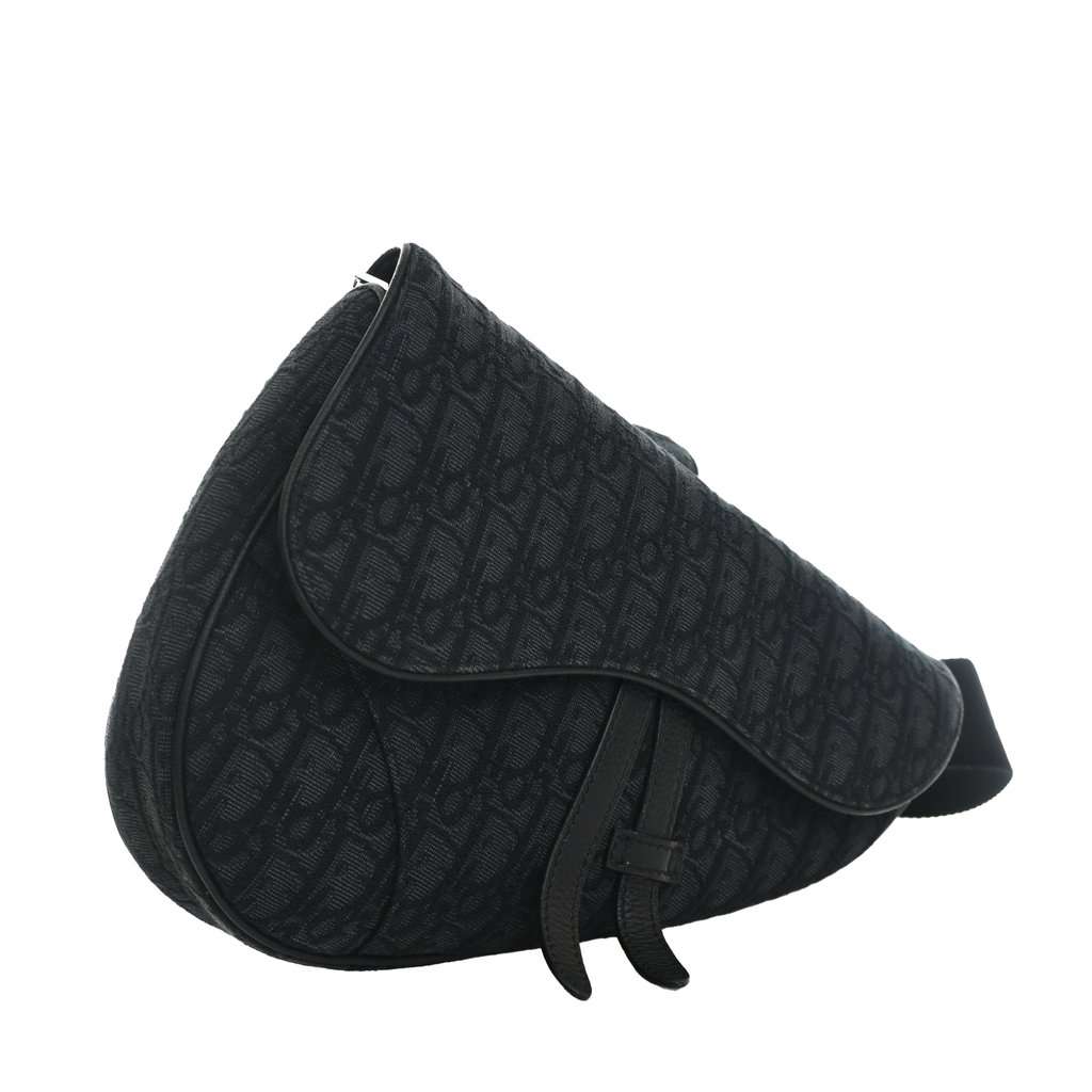 Dior Oblique Canvas Saddle Crossbody Black Very good - Back View
