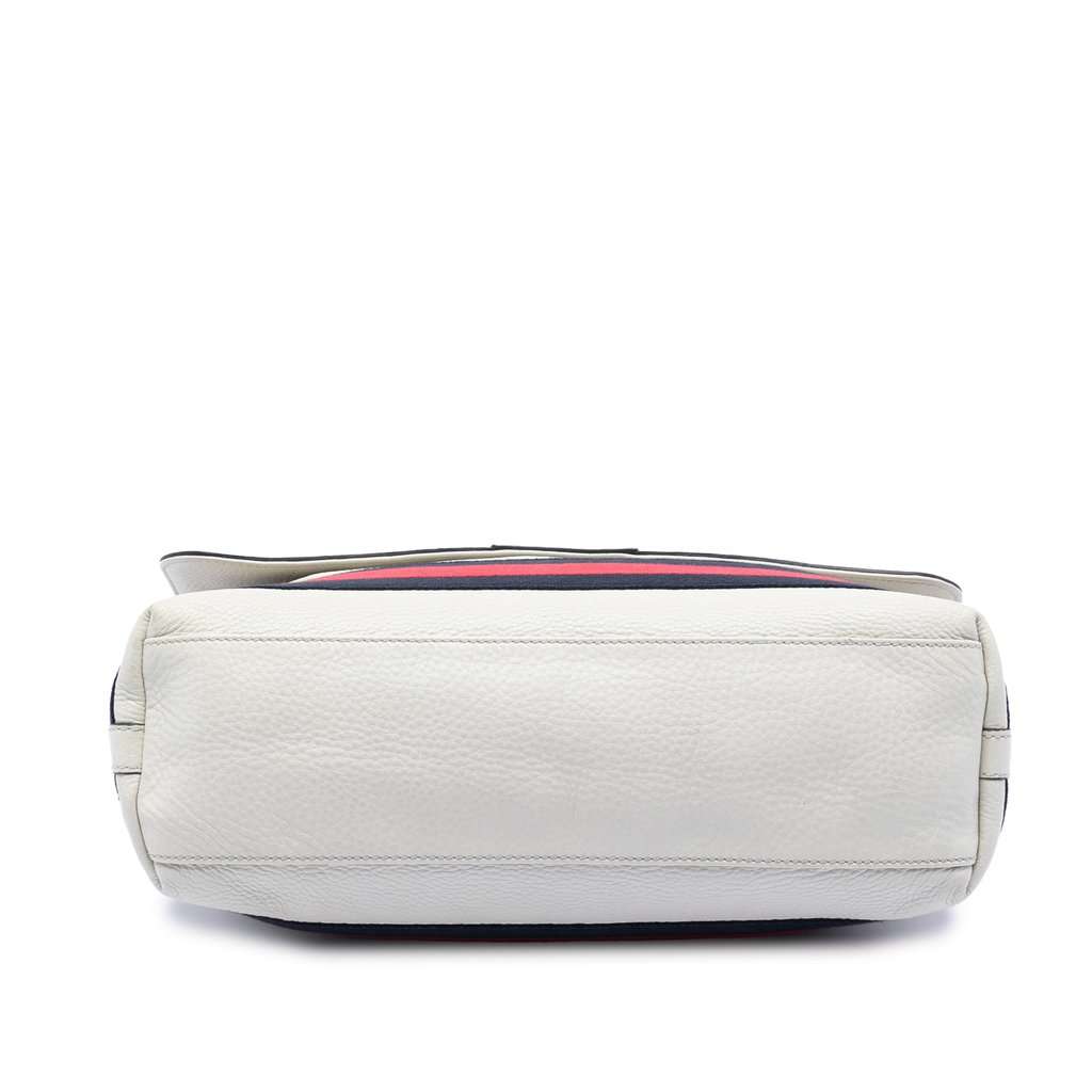 Gucci Leather Web Messenger Bag White Leather Very good condition - Inside View