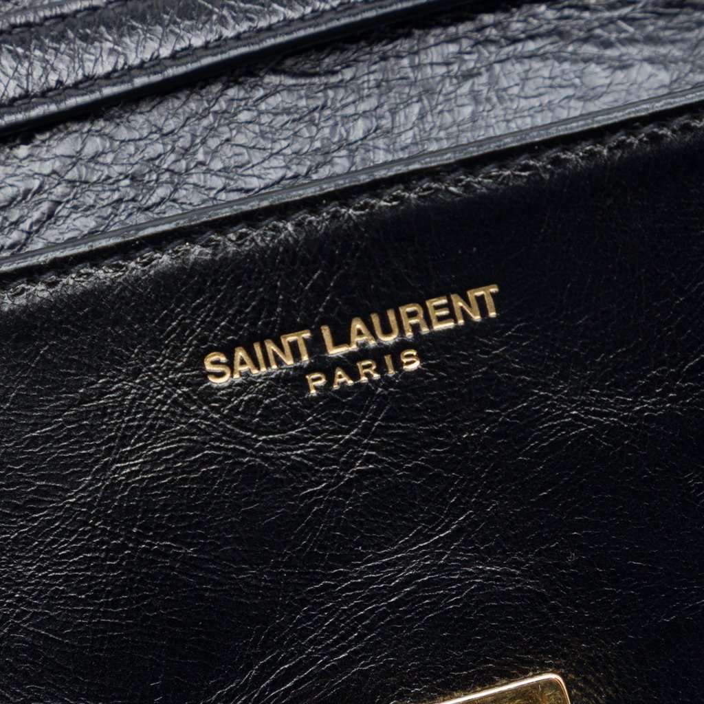 Saint Laurent Mini Aged Calfskin High School Satchel Black Leather Very good - Box View