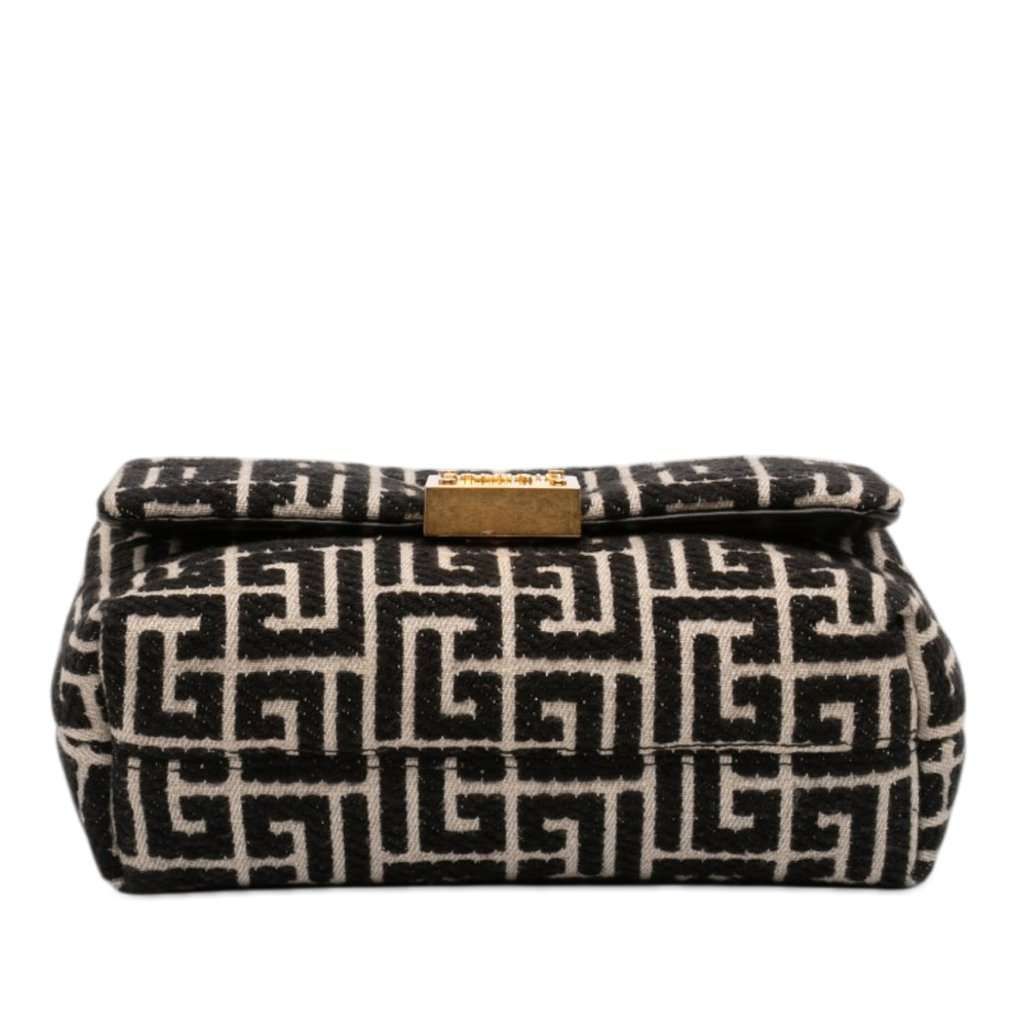 Balmain Mini Monogram Jacquard 1945 Crossbody Black Very good condition - Inside View