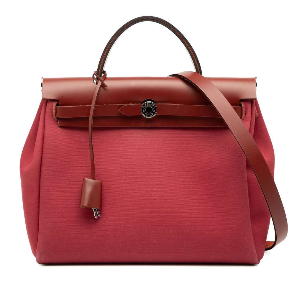Hermès Toile Herbag Zip Retourne Verso 31 Red Very good condition - Front View