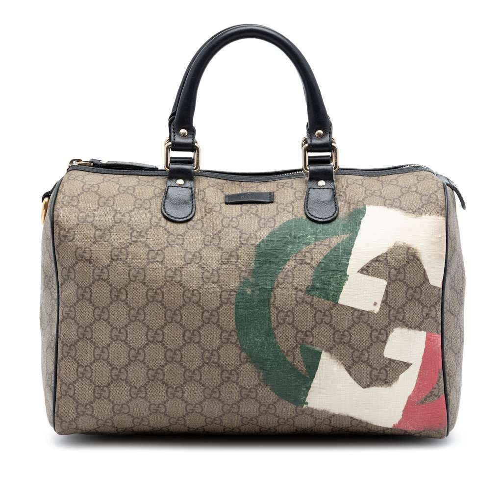 Gucci Medium GG Supreme Italian Flag Joy Boston Bag Beige Very good - Front View
