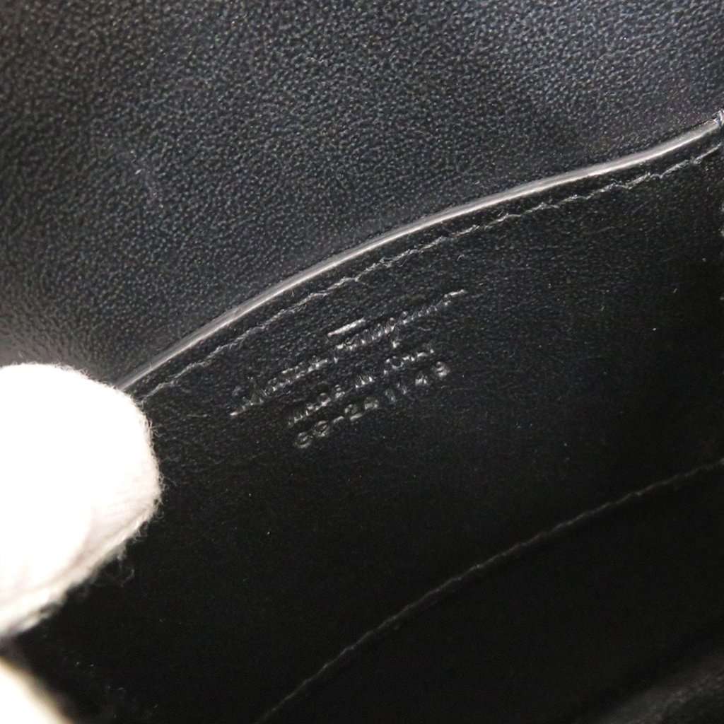Salvatore Ferragamo Gancini Embossed Leather Phone Pouch Crossbody Black Leather Very good condition - Model View