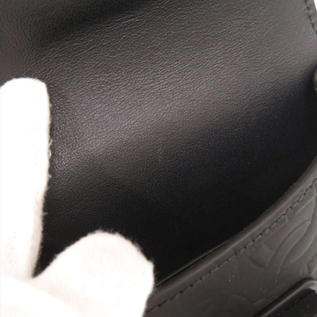 Salvatore Ferragamo Gancini Embossed Leather Phone Pouch Crossbody Black Leather Very good condition - Box View