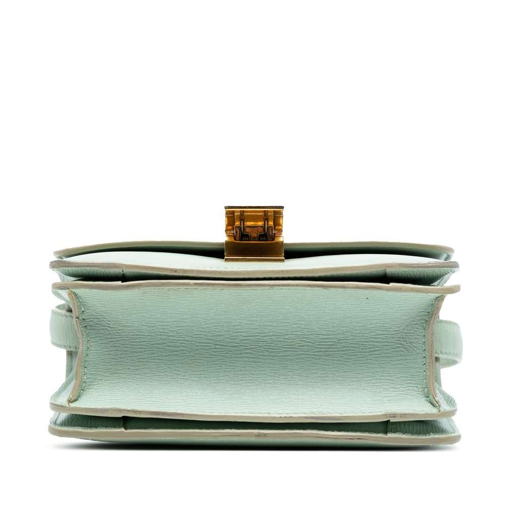 Celine Small Calfskin Classic Box Green Leather Very good - Inside View