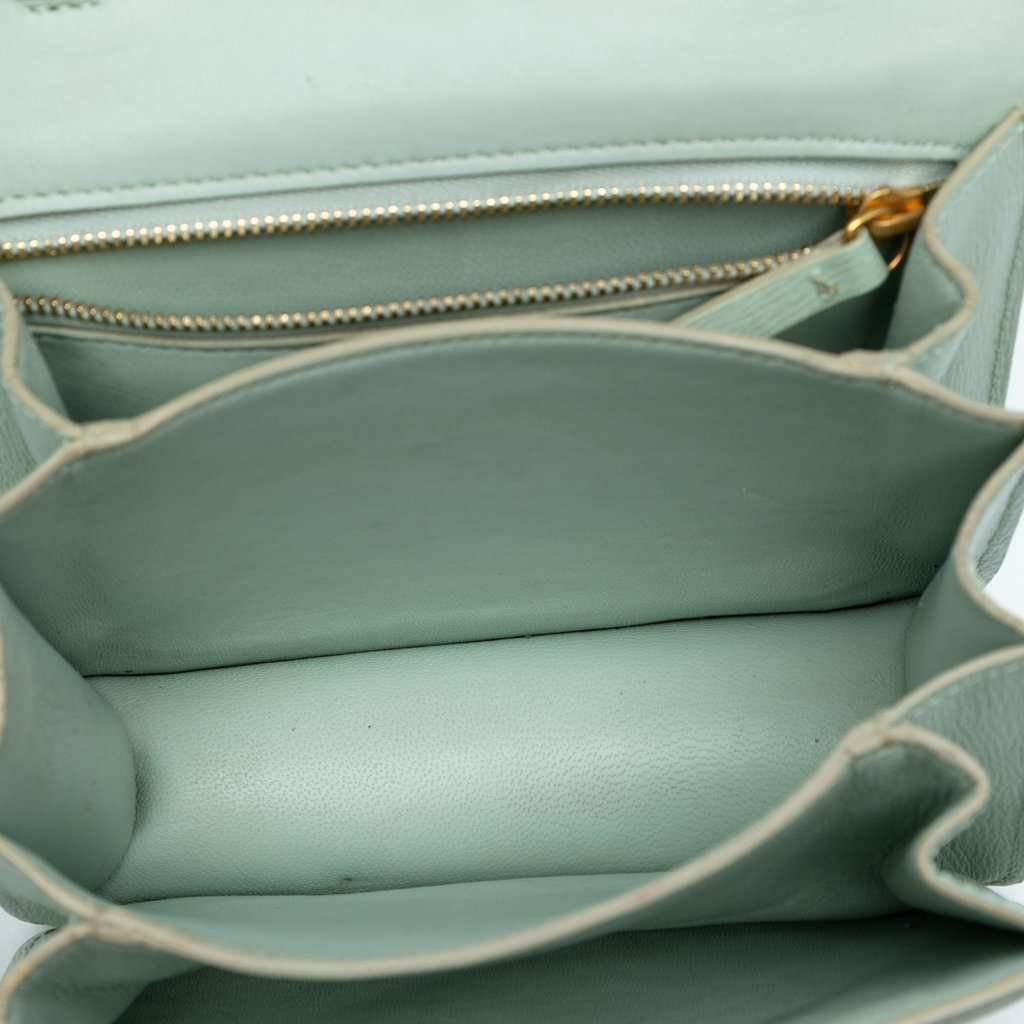 Celine Small Calfskin Classic Box Green Leather Very good - Model View