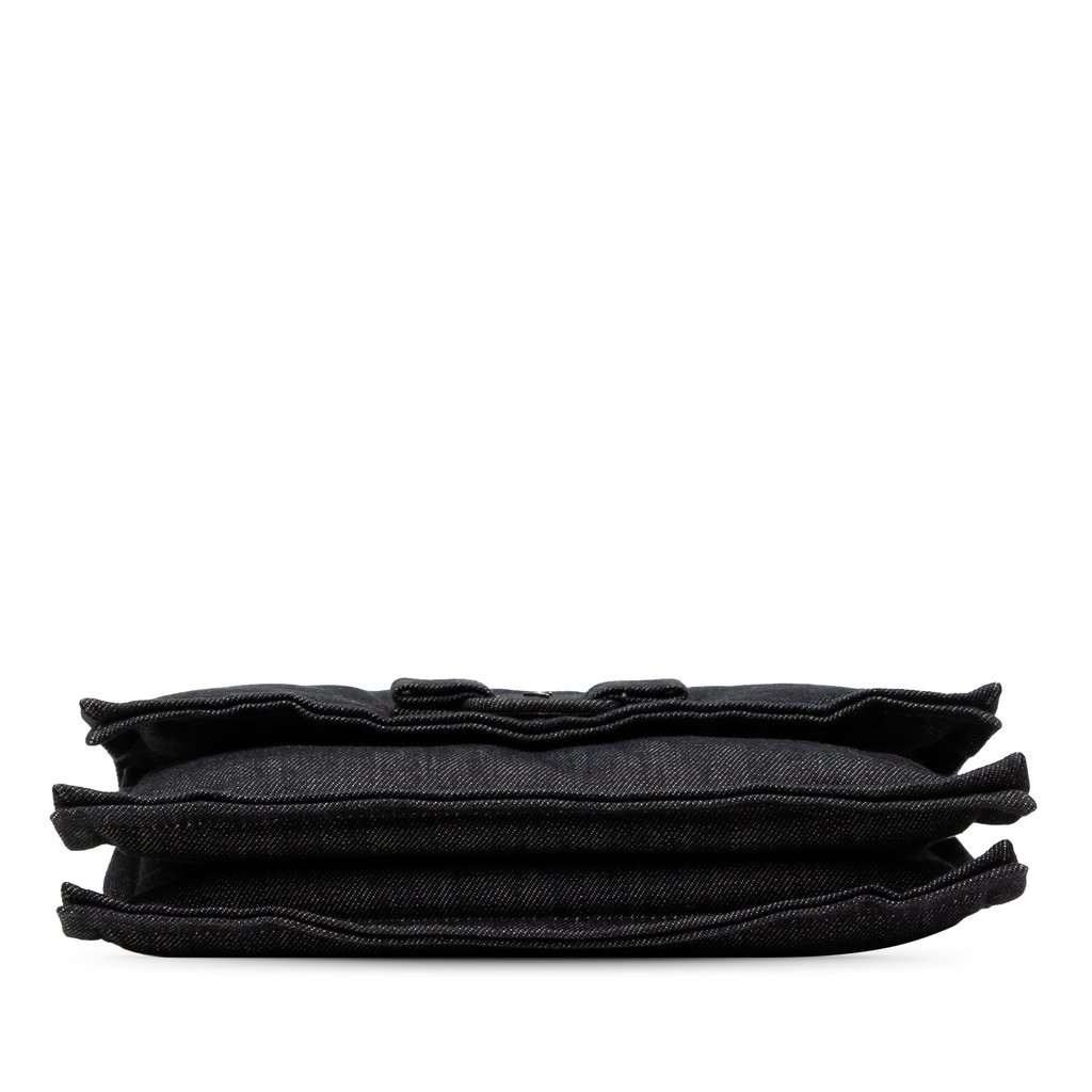 Ferragamo Small Denim Viva Bow Shoulder Bag Black Very good condition - Inside View