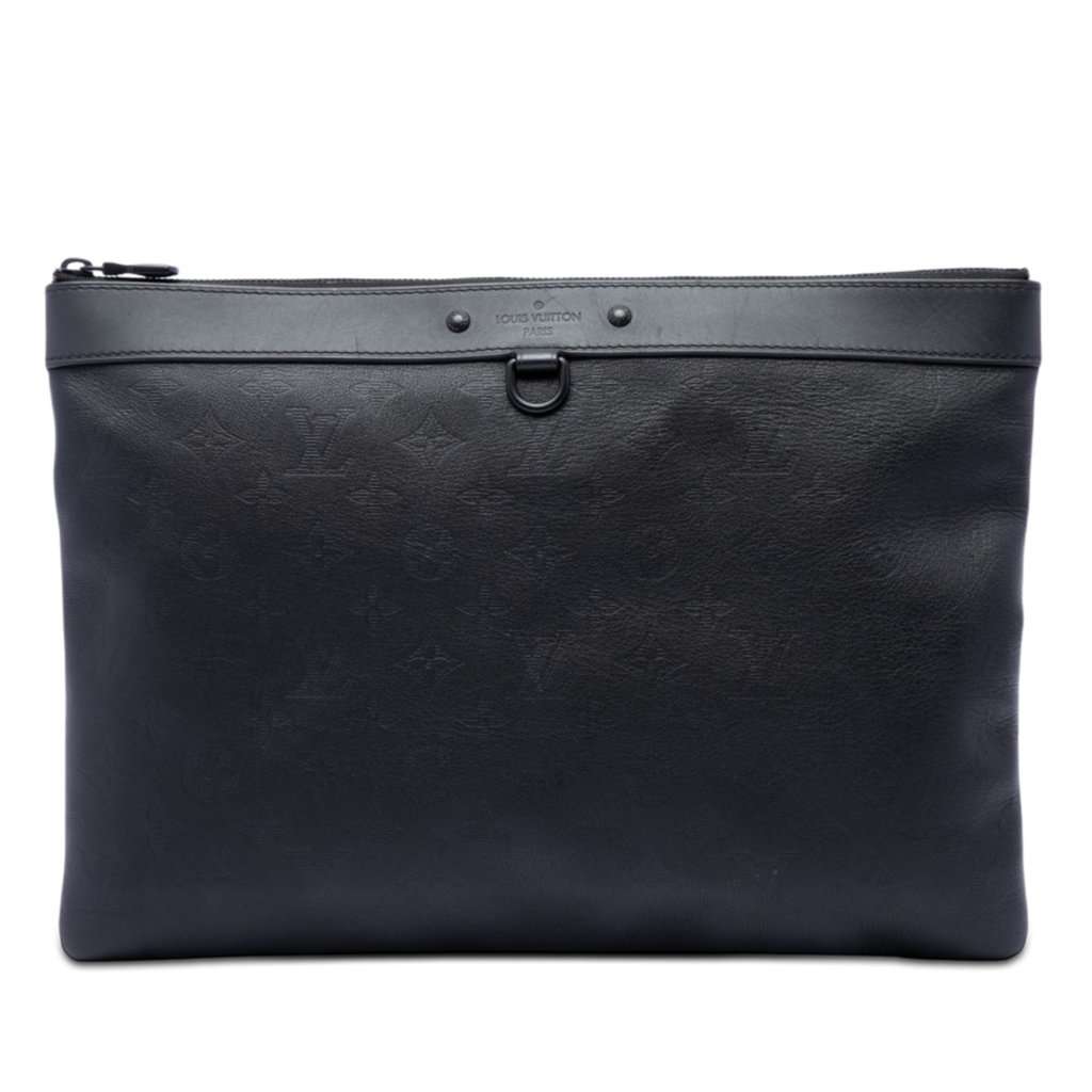 Louis Vuitton Monogram Shadow Discovery Pochette Black Leather Very good - Front View