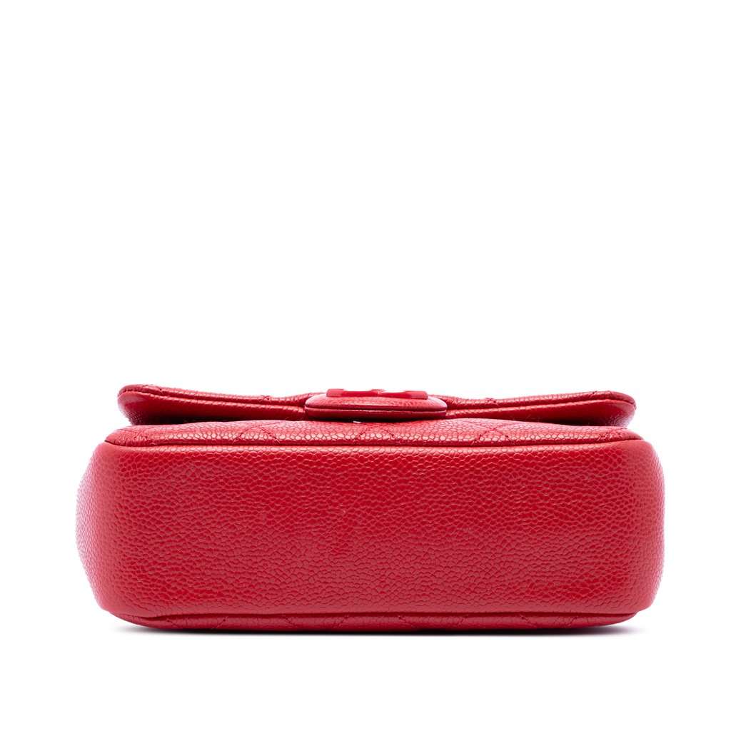 Chanel Mini Square Caviar Incognito Flap Red Leather Very good condition - Inside View