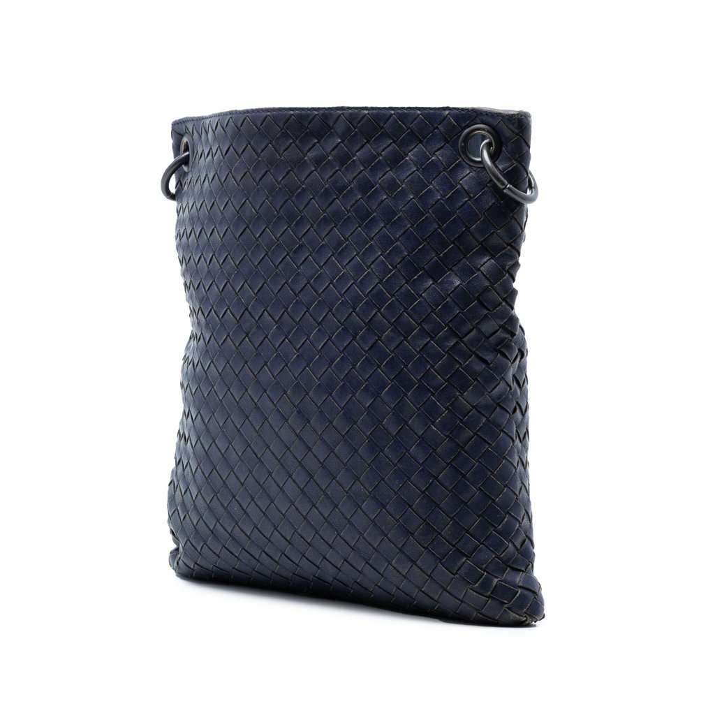 Bottega Veneta Nappa Intrecciato Crossbody Blue Leather Very good - Back View