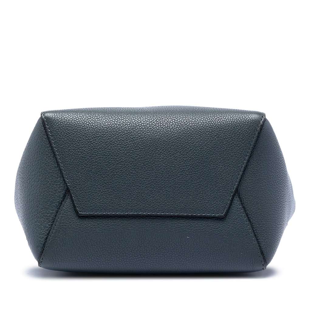 Celine Small Soft Grained Calfskin Seau Sangle Bucket Bag Blue Leather Very good condition - Inside View