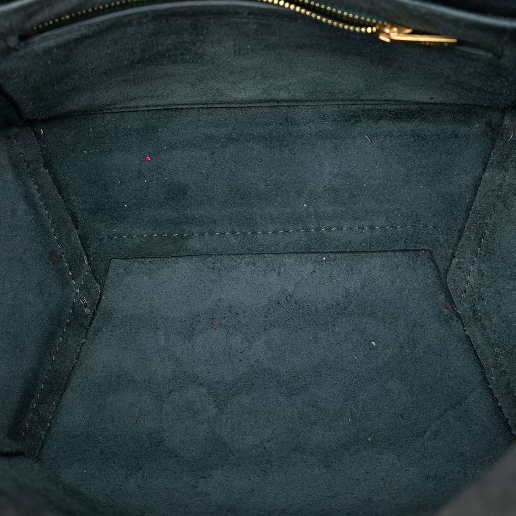 Celine Small Soft Grained Calfskin Seau Sangle Bucket Bag Blue Leather Very good condition - Model View