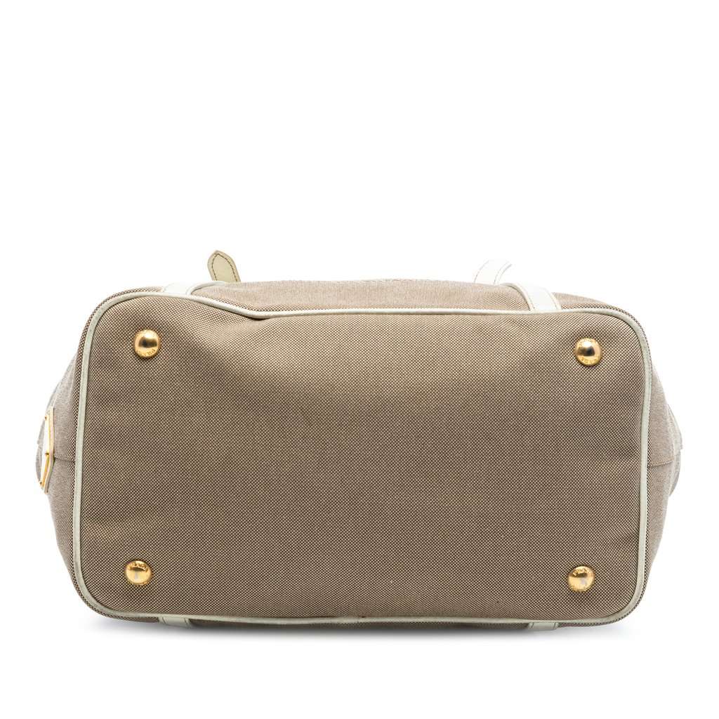 Prada Canvas Canapa Logo Bow Satchel Beige Very good condition - Inside View