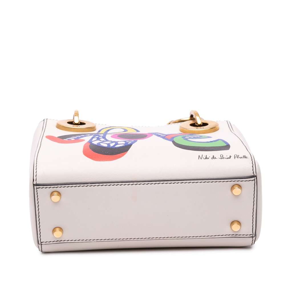 Dior DiorAmour Niki De Saint Phalle Mini Calfskin Love Lady Dior White Leather Very good condition - Inside View