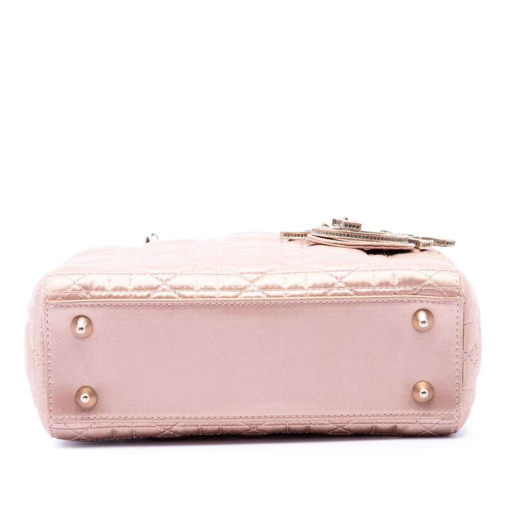 Dior Small Satin Cannage Swarovski Lady Dior Pink Very good condition - Inside View