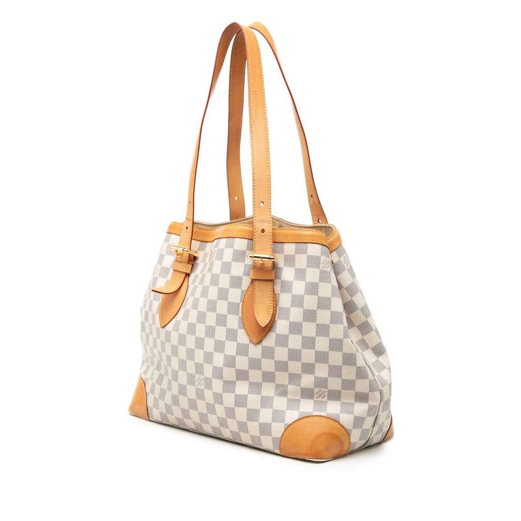 Louis Vuitton Damier Azur Hampstead MM White Very good condition - Back View