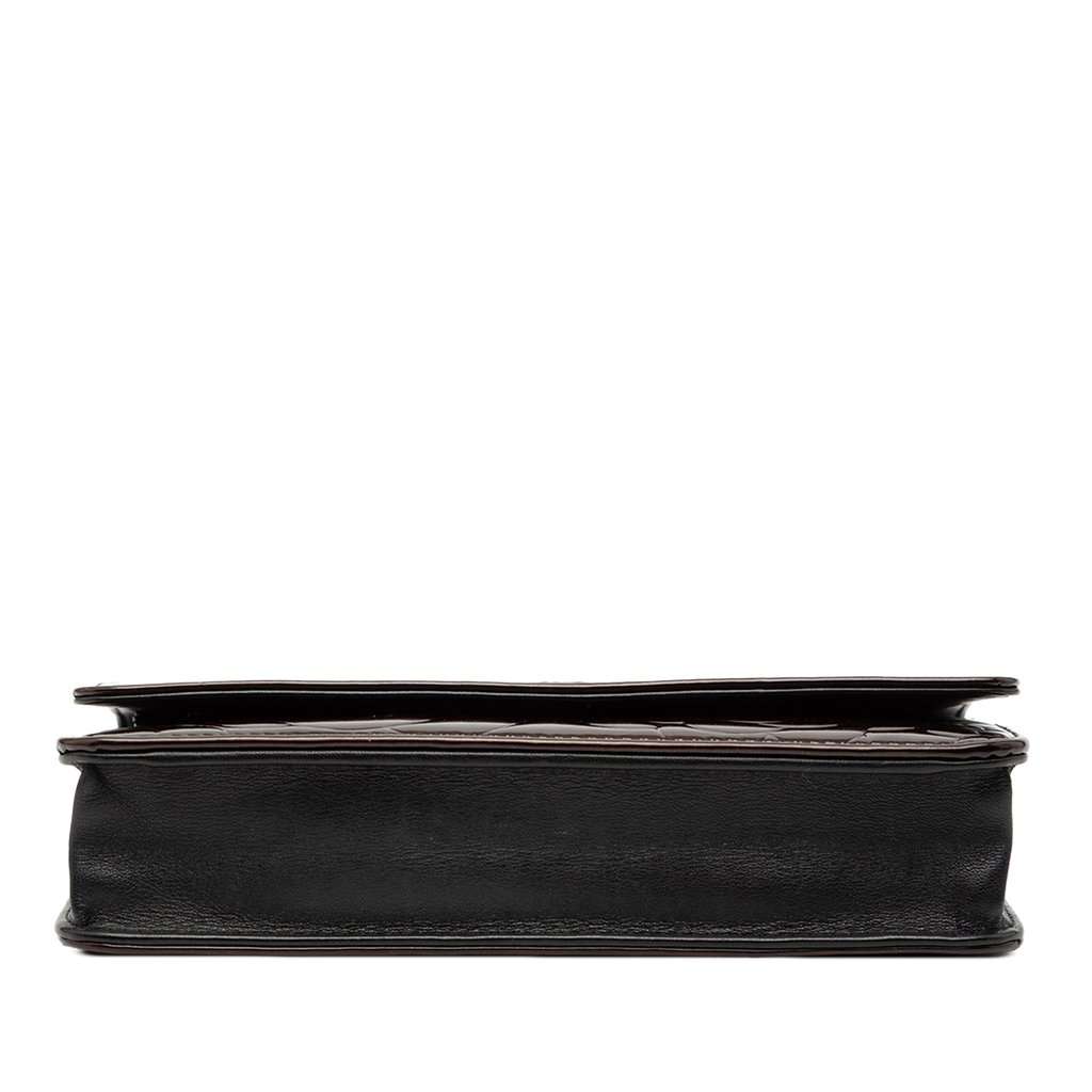 Chanel CC Embossed Patent Camellia Wallet On Chain Brown Leather Very good - Inside View