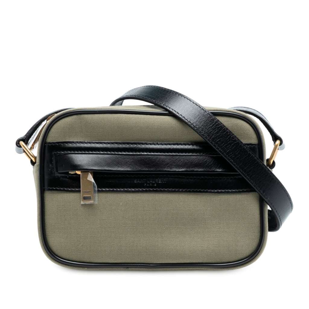 Saint Laurent Small Canvas Camp Camera Bag Green Very good - Front View