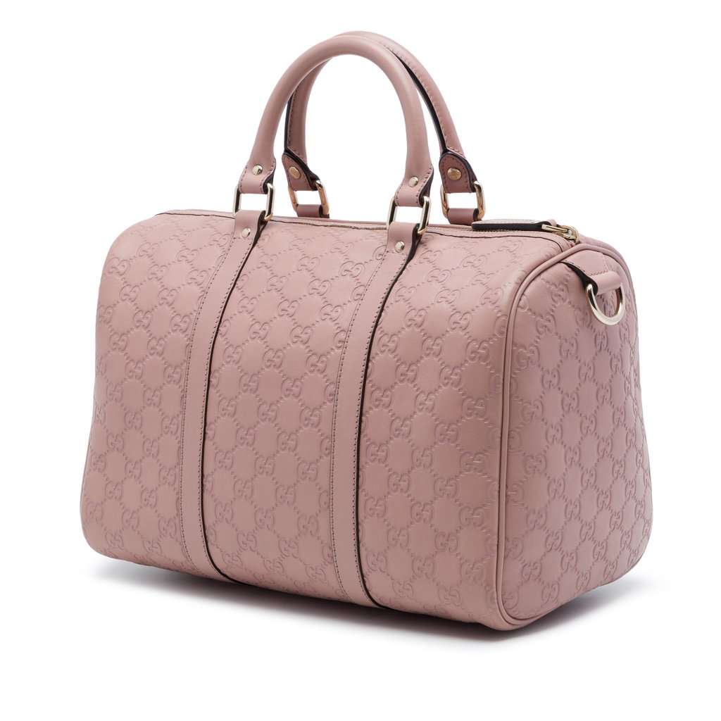 Gucci Medium Guccissima Joy Boston Bag Pink Leather Very good condition - Back View