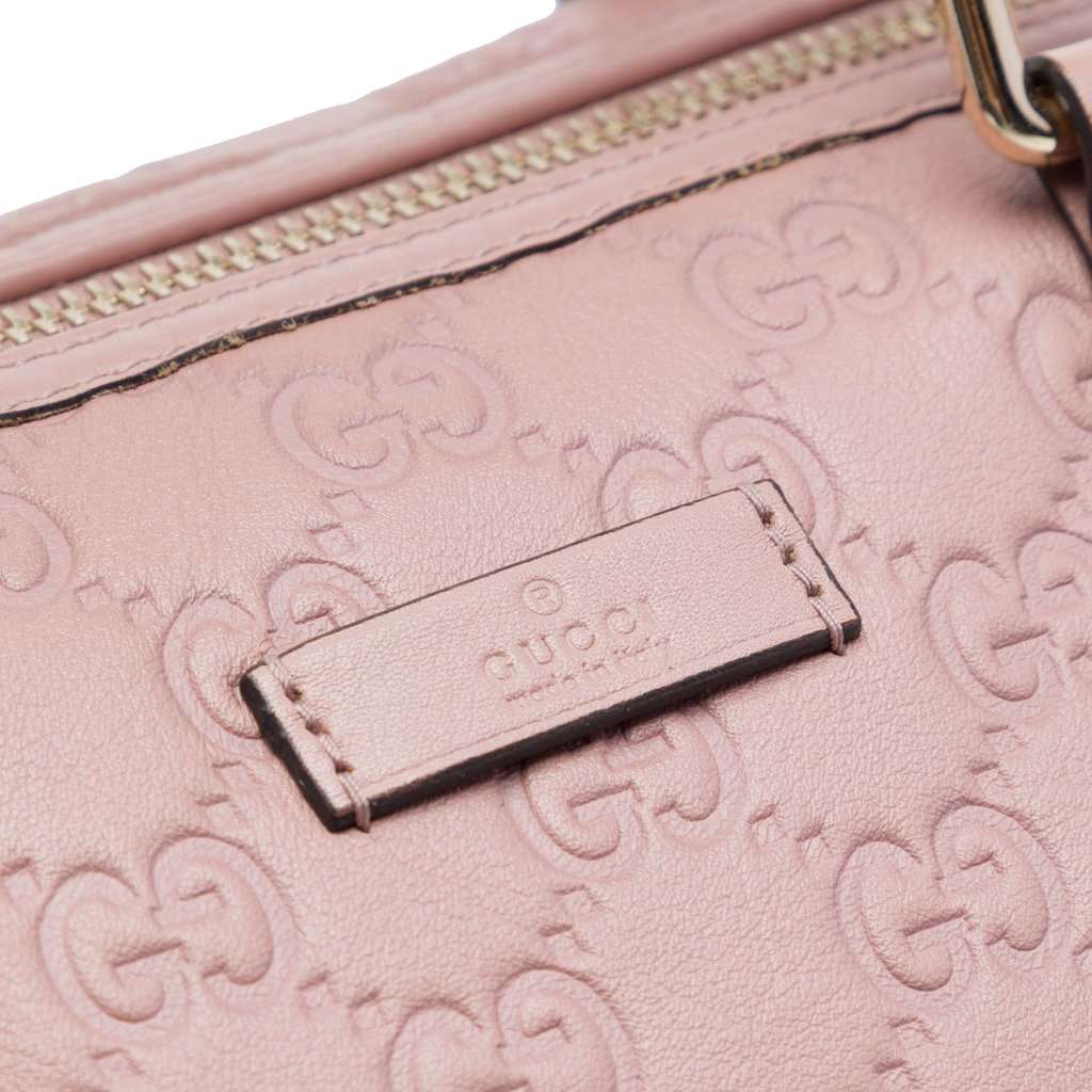 Gucci Medium Guccissima Joy Boston Bag Pink Leather Very good condition - Box View