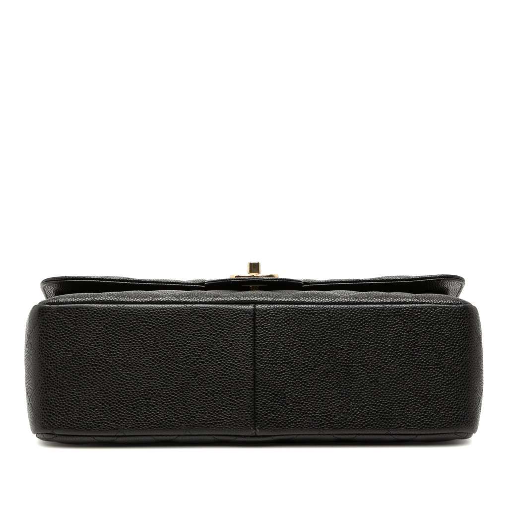 Chanel Jumbo Classic Caviar Double Flap Black Leather Very good - Inside View