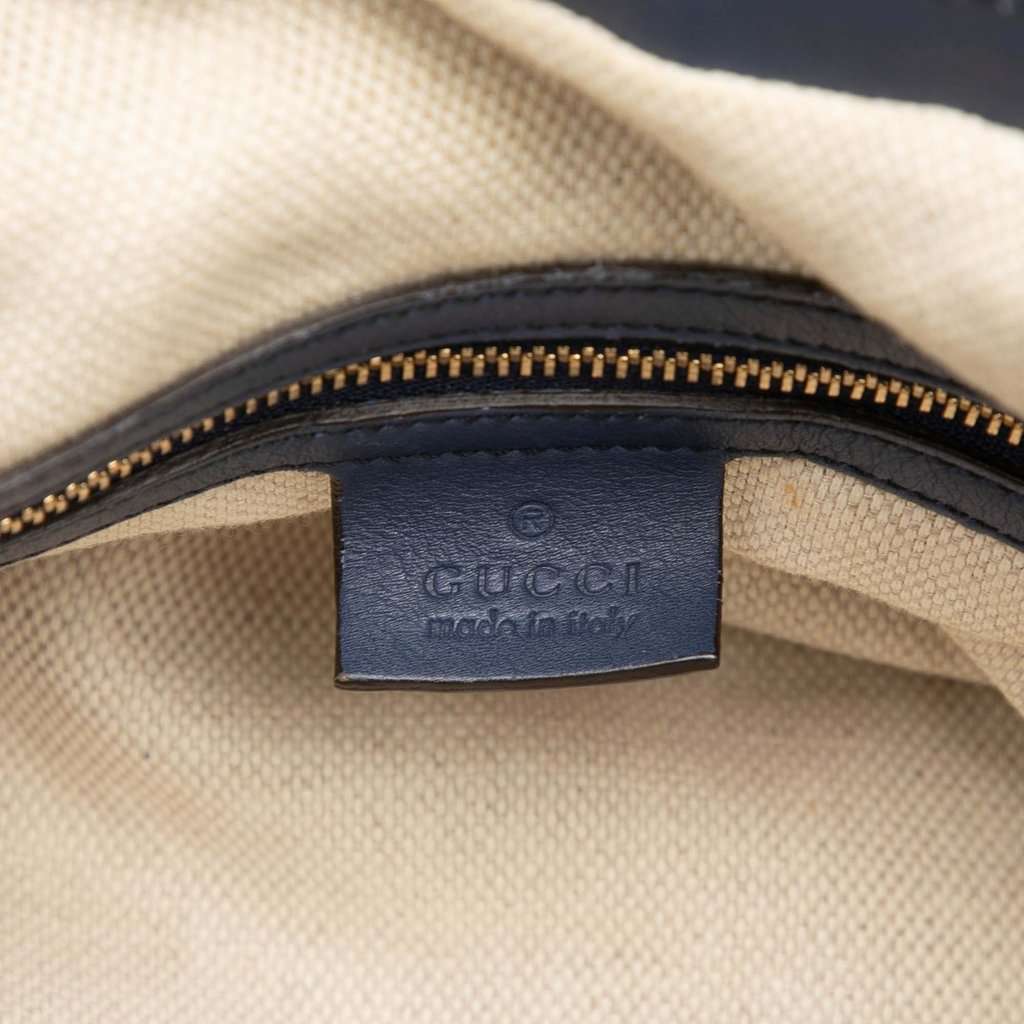 Gucci Patent Soho Shoulder Bag Blue Leather Very good - Box View