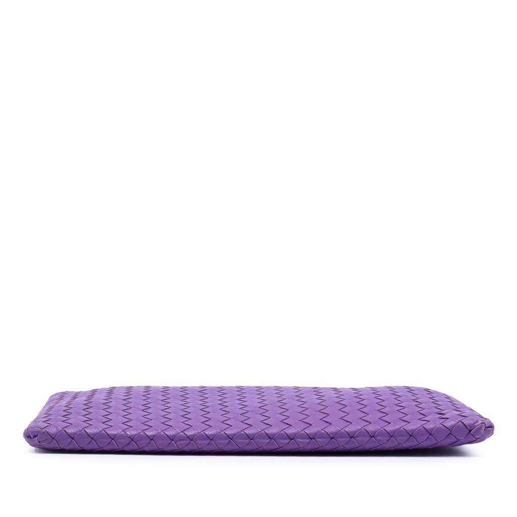 Bottega Veneta Nappa Intrecciato Clutch Purple Leather Very good condition - Inside View