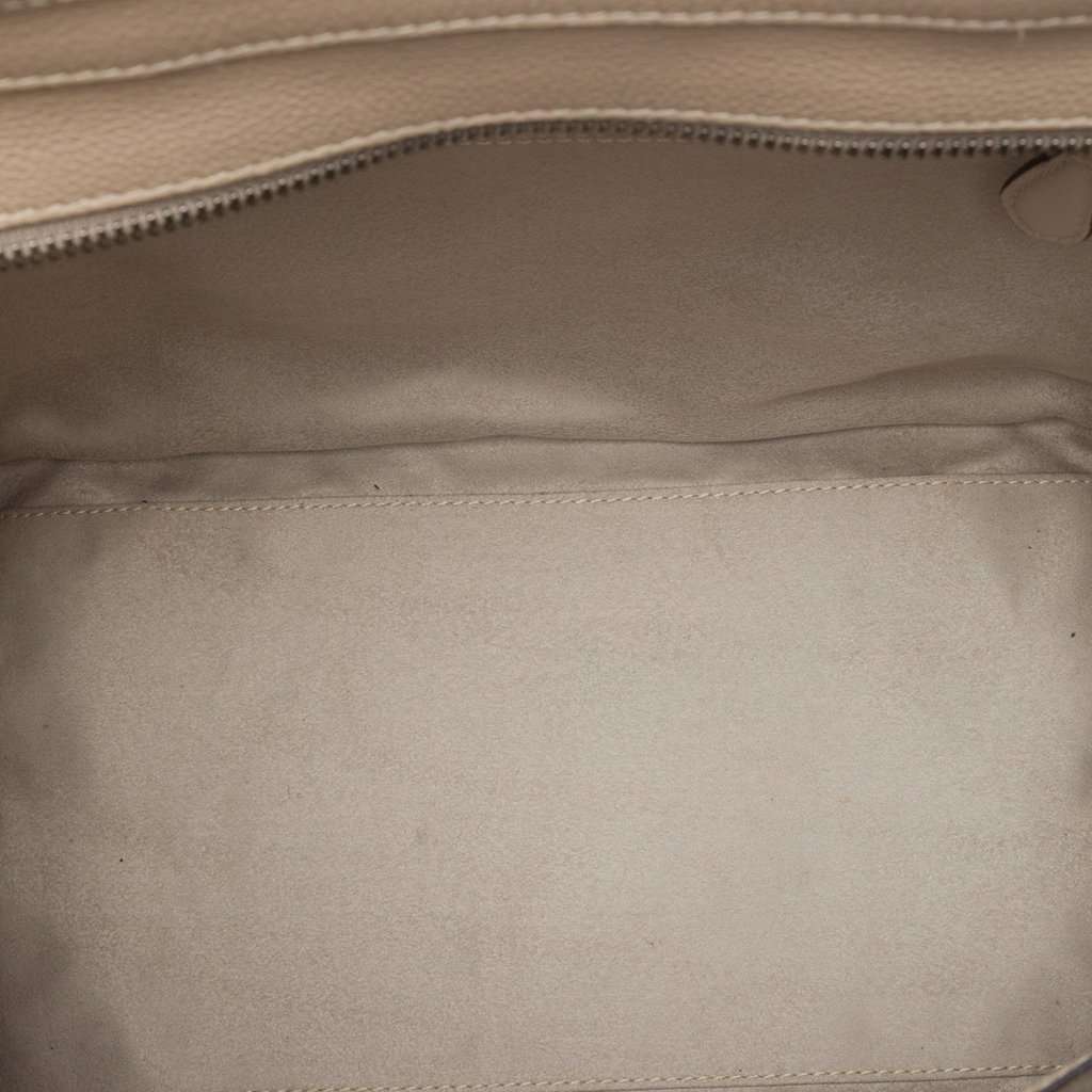 Celine Mini Drummed Calfskin Luggage Tote Beige Leather Good - Model View