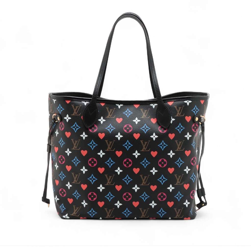 Louis Vuitton Monogram Game On Neverfull MM Black Very good condition - Back View